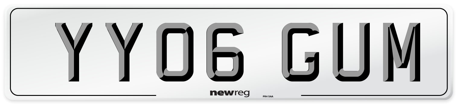 YY06 GUM Number Plate from New Reg
